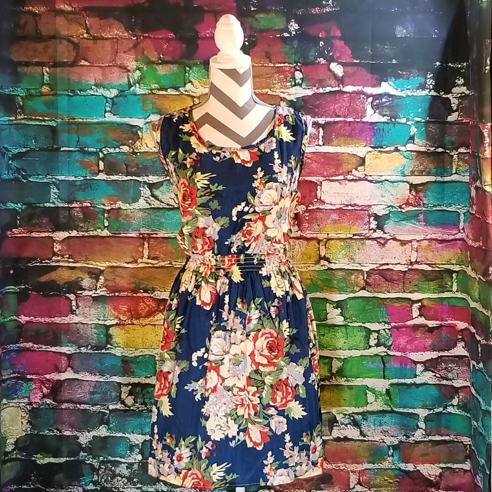Blue floral dress